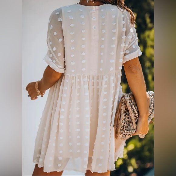 NIP-Swiss Dots Plus Size V Neck Dress - Picture 7 of 7